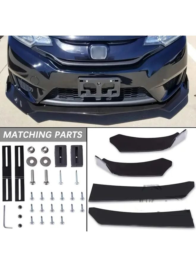 Universal Car Front Bumper Lip Spoiler Scratch Guard Duckbill Diffuser Black - Image 4
